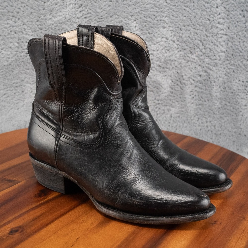 Freebird Zamora Black Leather Biker Western Boots Women's Size 8